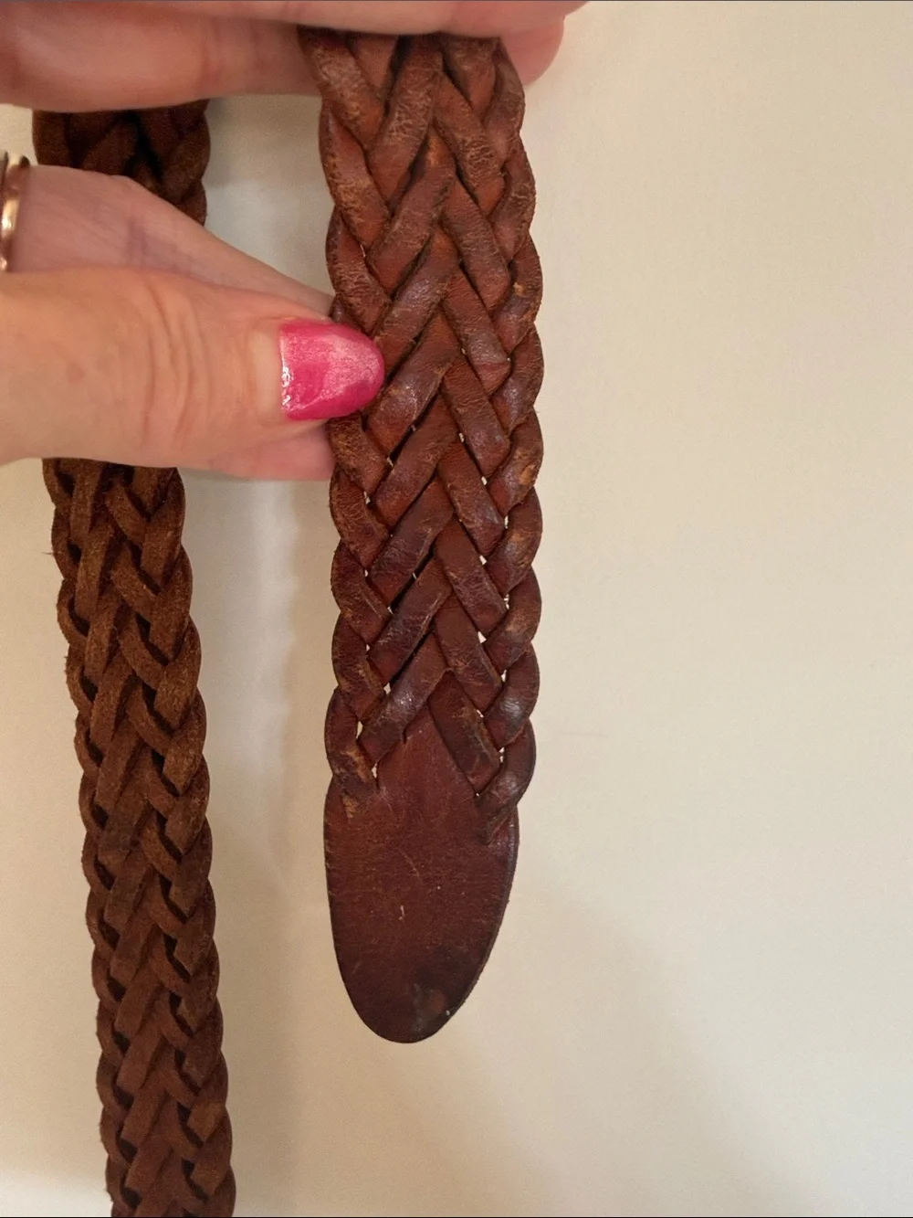 Esprit Braided Leather Belt in Brown